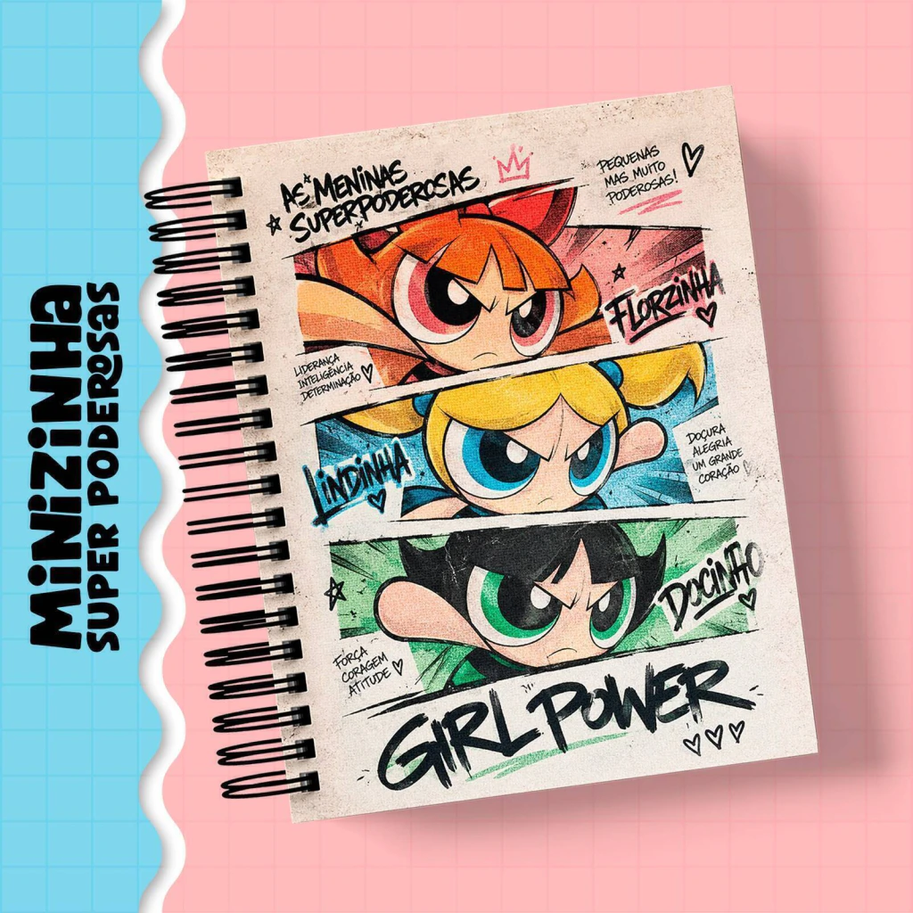 Colecao-encadernacao-Minizinha-Super-Poderosas Coleção Encadernação Minizinha Super Poderosas - Imagem 1