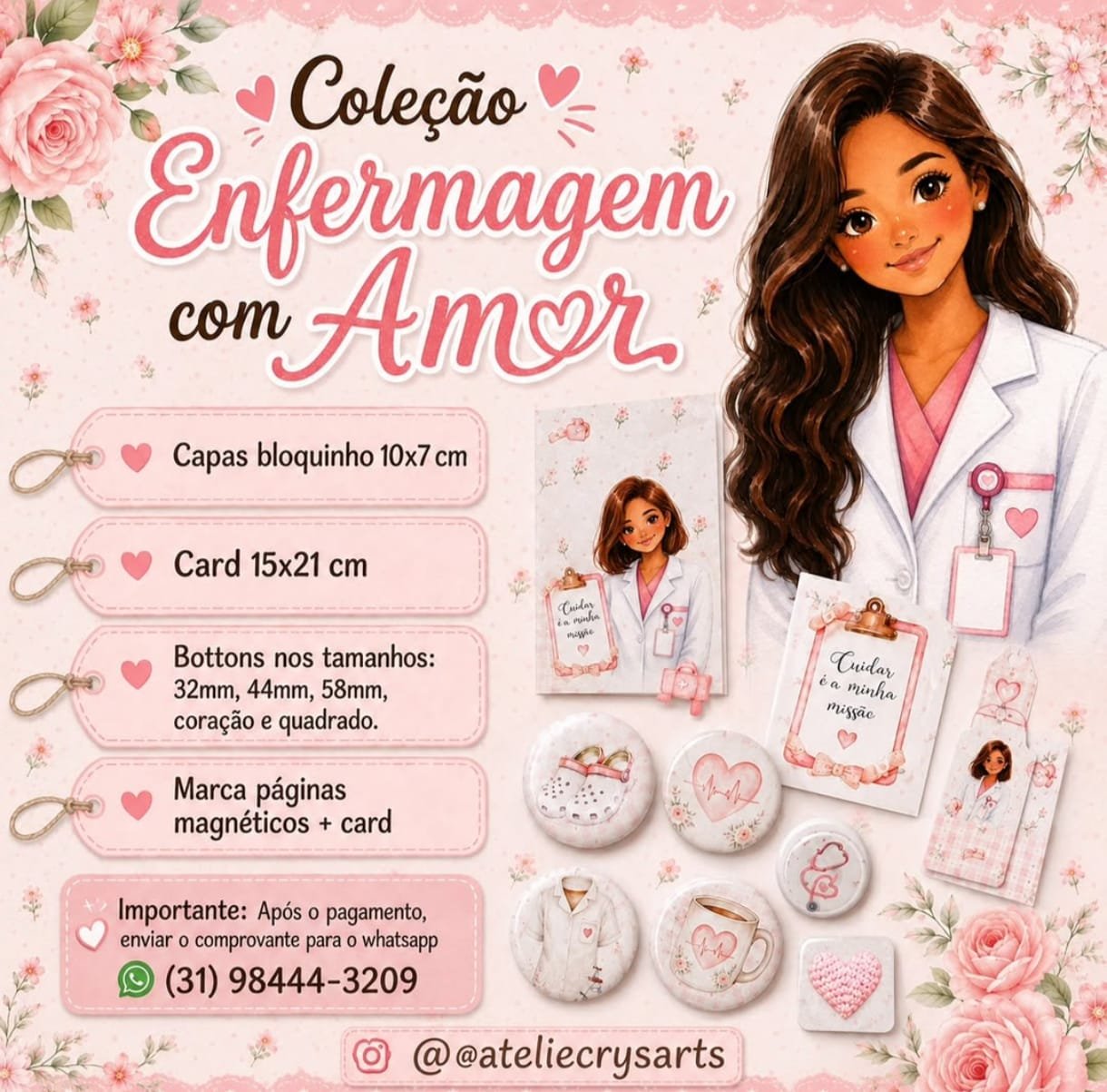 Combo-encadernacao-Enfermagem-Com-Amor Combo Encadernação Enfermagem com Amor - Imagem 1