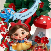 Festa Pronta Vela 3D Branca de Neve