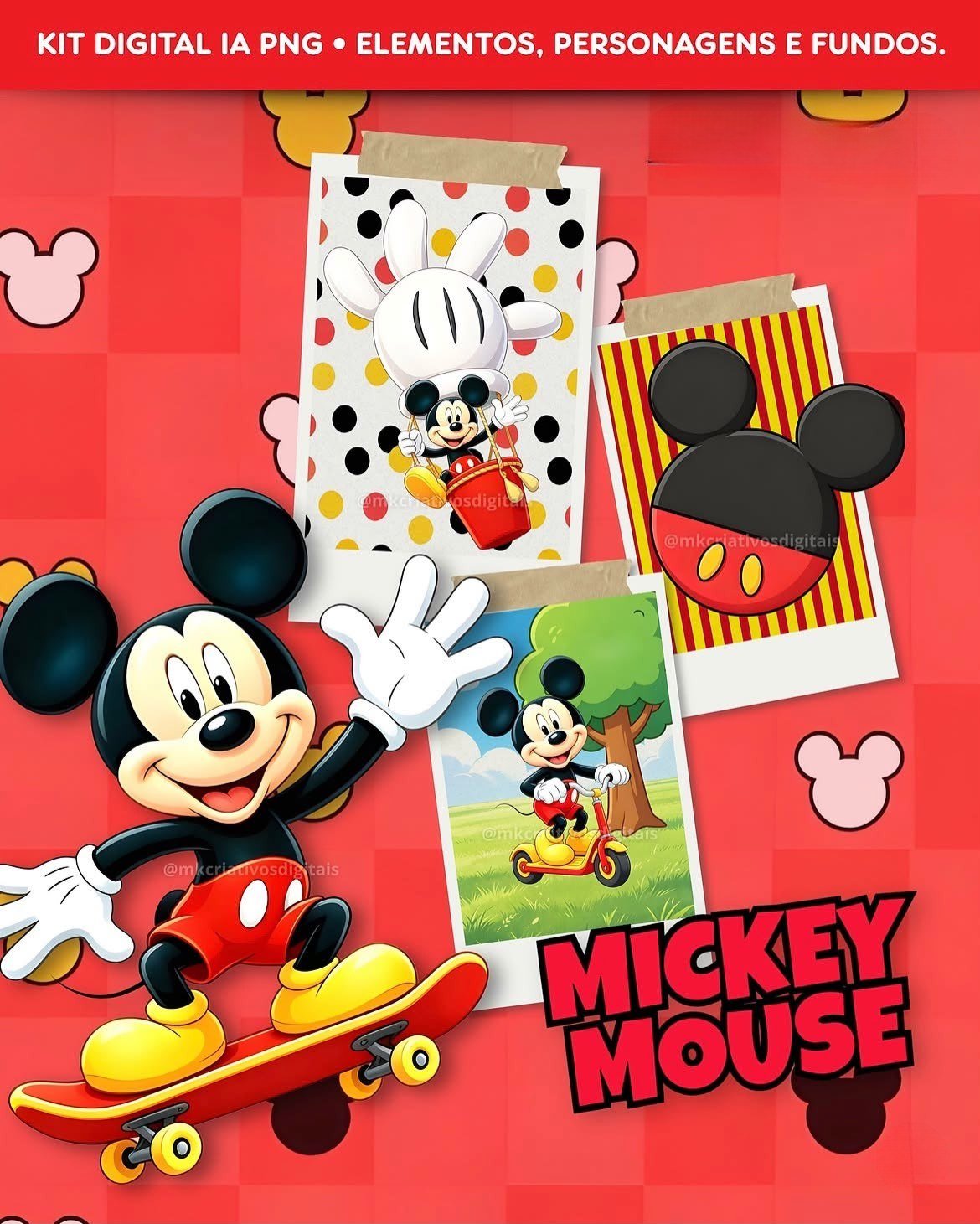 KIT-DIGITAL-MICKEY-MOUSE Kit Digital Mickey Mouse - Imagem 1