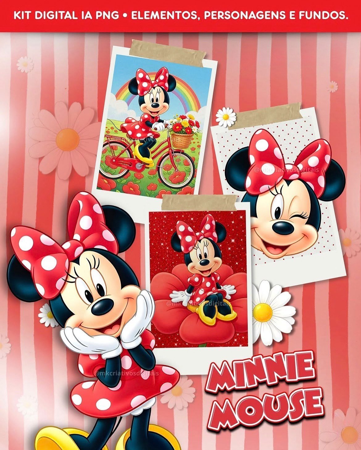 KIT-DIGITAL-MINNIE-VERMELHA Kit Digital Minnie Vermelha - Imagem 1