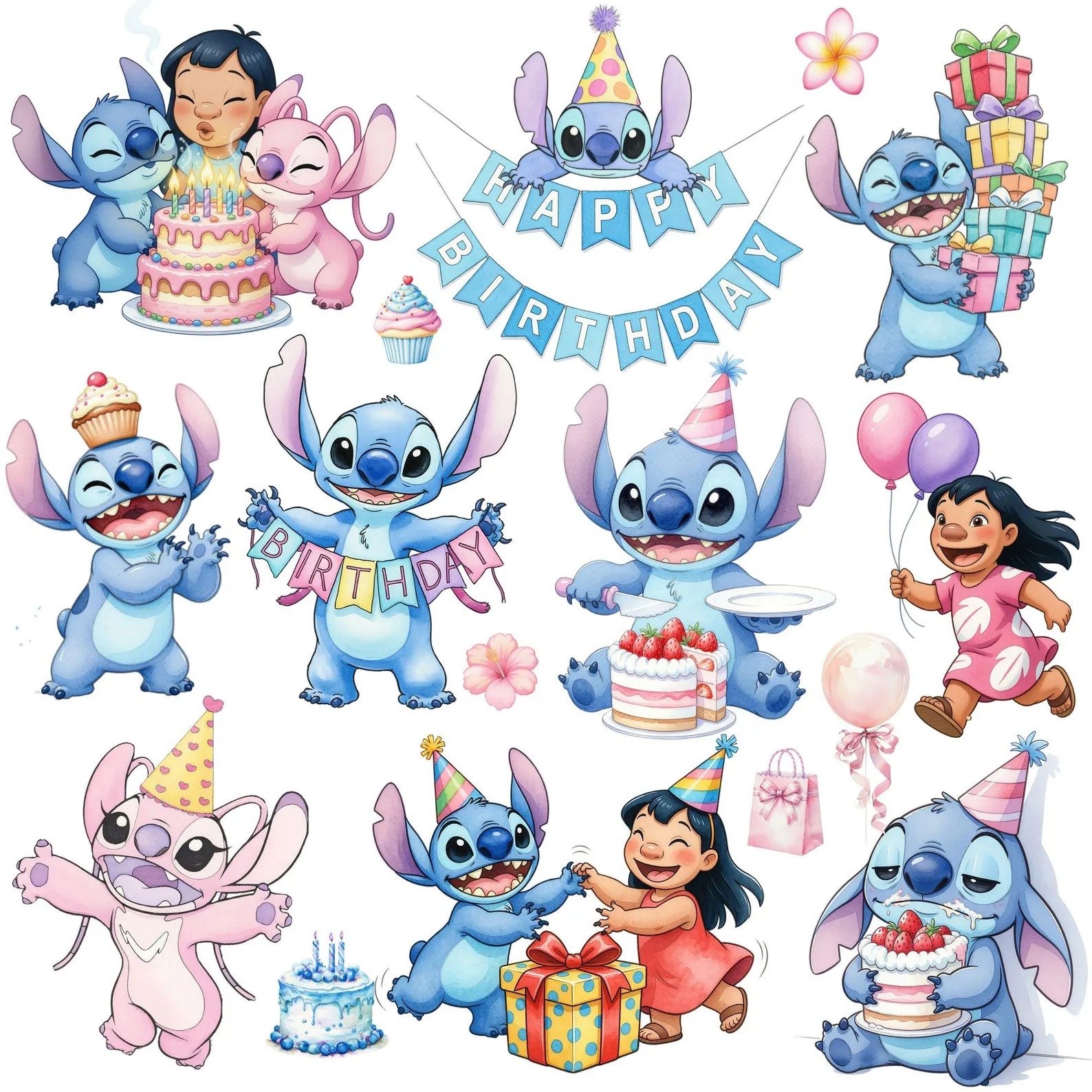 KIT-DIGITAL-Stich-birthday Kit Digital Stich Birthday - Imagem 1