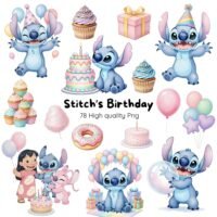 Kit Digital Stitch Birthday Cute