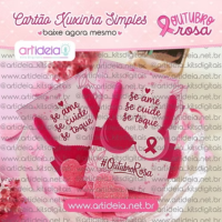 Kit Digital Art Ideia Cartão Xuxinha Simples Outubro Rosa