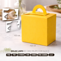 Molde Limpo de Caixa Maleta com Alça (lancheirinha G)