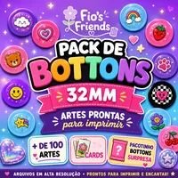 Pack Bottons 32mm Cards e Artes