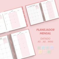 Planejador Mensal Datado A5, A6 e Mini 2027