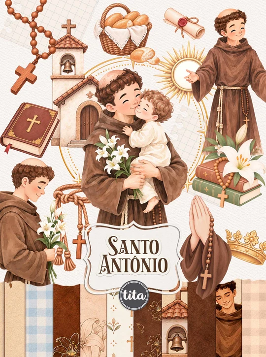 Santos-Santo-Antonio-Ilustracoes Santos Santo Antônio Ilustrações - Imagem 1