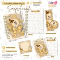 Bloquinho A6 Scrap Amarelo Caderno Pautado A5 + + Extras