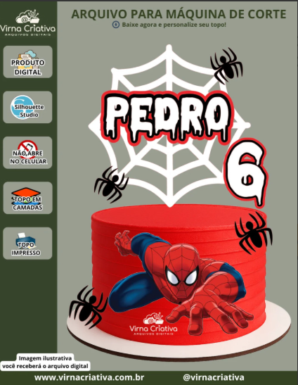TOPO-DE-BOLO-HOMEM-ARANHA Topo de Bolo Homem Aranha - Imagem 1