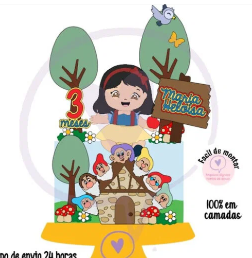 Topo-Branca-de-Neve-Baby-3 Topo Branca de Neve Baby 3 - Imagem 1