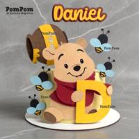 Topo de Bolo Ursinho Pooh Daniel