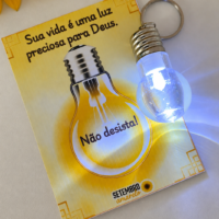 Card Chaveiro Lâmpada Setembro Amarelo