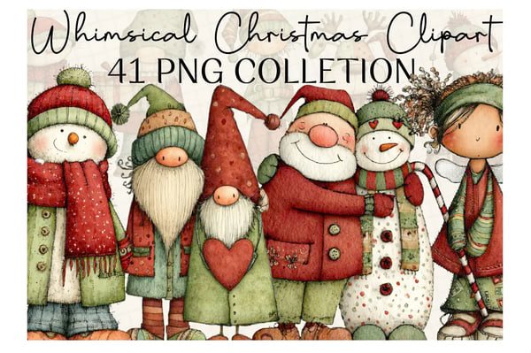 00526_Whimsical-Christmas-Bundle2-Clipart-Bundle Whimsical Christmas Bundle2 Clipart Bundle - Imagem 1