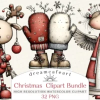 Whimsical Christmas Clipart Bundle