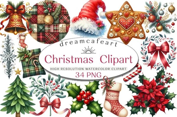 01661_Christmas-Clipart-Bundle Christmas Clipart Bundle - Imagem 1
