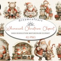 Whimsical Christmas Clipart Bundle