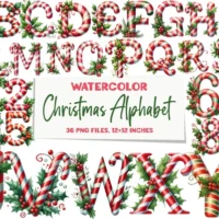 Christmas Alphabet Clipart Bundle