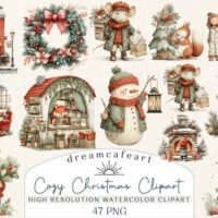 Cozy Christmas Clipart Bundle