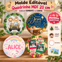 Moldes de Quadrinho Mdf 20cm Editavel No Canva
