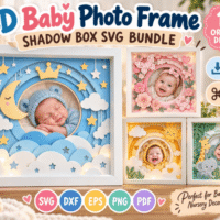 3D Baby Photo Frame Shadow 160365792