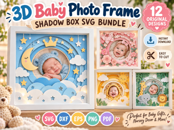 3D-Baby-Photo-Frame-Shadow-160365792 3D Baby Photo Frame Shadow 160365792 - Imagem 1