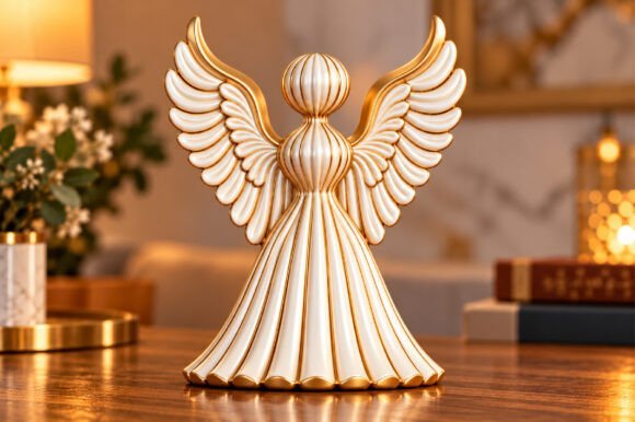 3D-Pearl-and-Gold-Angel-160928113 3D Pearl And Gold Angel 160928113 - Imagem 1