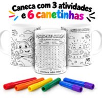 Artes para Canecas Colorir com Atividades Dia das Crianças
