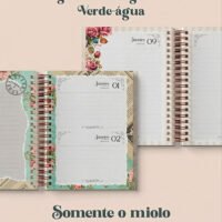Agenda Vintage Verde Água Wire O