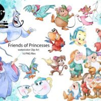 Kit Digital Amigos das Princesas da Disney