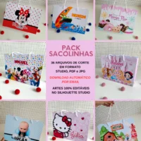 De Corte Pack 36 Sacolinhas Personalizadas Studio PDF JPG
