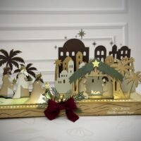 Presépio de Natal Iluminado 3D