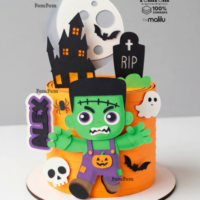 Arquivo de Corte Topo de Bolo Frankenstein Baby Halloween 3D