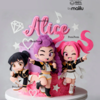 Arquivo de Corte Topo de Bolo K Pop Meninas Popstar Anime 3D