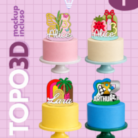 Arquivo de Corte Topos de Bolo 3D Combo 01