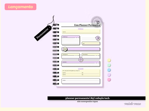 Arquivo-de-encadernacaoTech-Planner-Permanente-2027 Arquivo de Encadernação tech Planner Permanente - Imagem 1