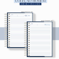 Encadernação 08 Agenda Homem Couro Azul