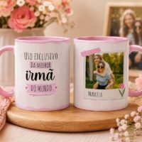 Arte para Caneca Irmãos Editável No Canva