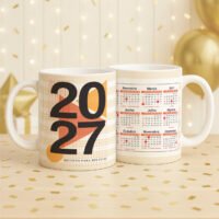 Artes Canecas Ano Novo Calendário