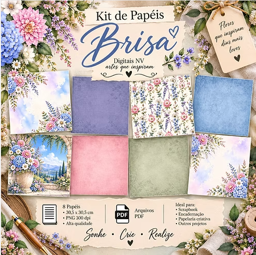 BRISA-Suave-Kit-8-PAPEIS-305X305-Col-Encantos-da-Primavera Brisa Suave Kit 8 Papeis 30,5x30,5 Col Encantos da Primavera - Imagem 1