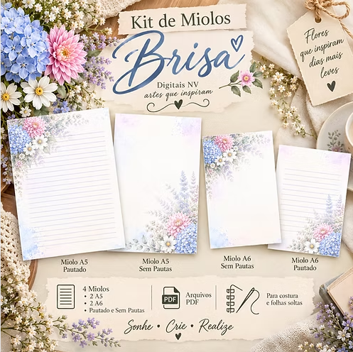 BRISA-Suave-MIOLOS-4-A5A6-Col-Encantos-da-Primavera Brisa Suave Miolos 4 A5+a6 Col Encantos da Primavera - Imagem 1