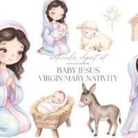Baby Jesus Virgin Mary 160890291