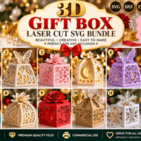 Botanical Garden 3D Gift Box Laser Cut B 3D Svgs