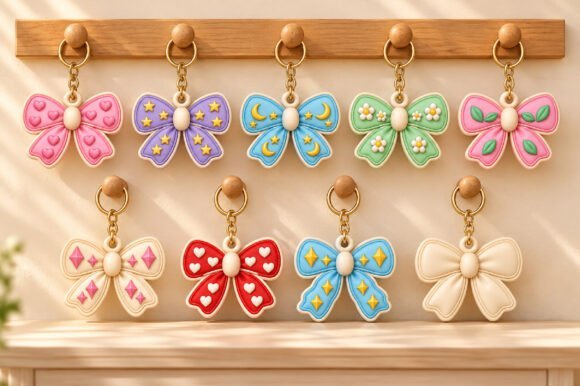 Bow-Keychain-3D-STL-Bundle-161099570 Bow Keychain 3D Stl Bundle 161099570 - Imagem 1