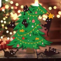 Christmas Cat Tree Shadow Box 158737072
