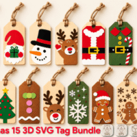 Christmas Gift Tag 3D SVG 160821875