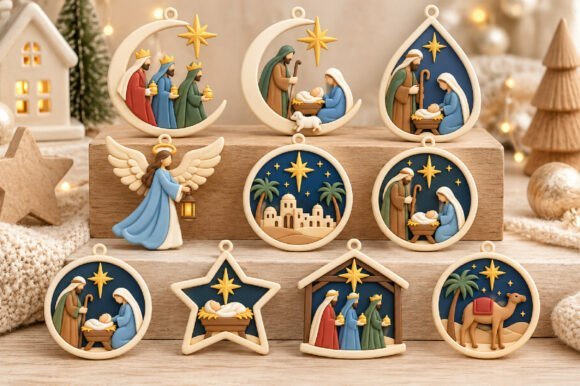 Christmas-Nativity-Ornament-3D-Print-160195787 Christmas Nativity Ornament 3D Print 160195787 - Imagem 1