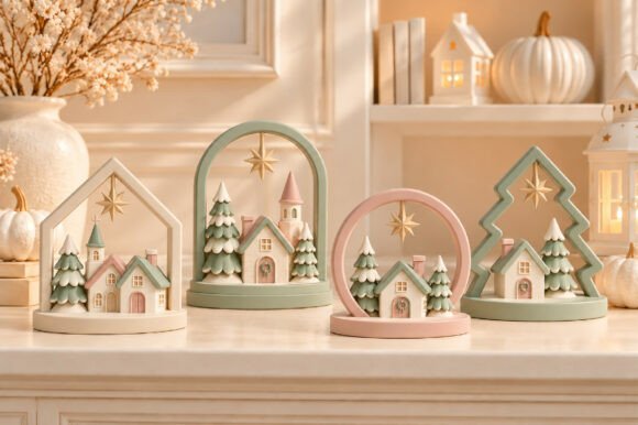 Christmas-Village-Scene-Decorations-STL-160123768 Christmas Village Scene Decorations Stl 160123768 - Imagem 1
