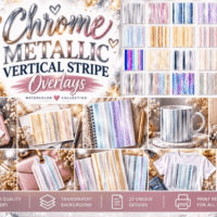Chrome Metallic Vertical Stripe Overlays 159575568