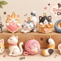 Cute Cat Charms 3D Print 159884845